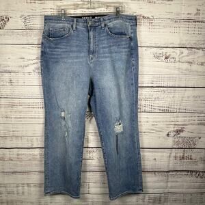 TORRID High Rise Straight Light Distressed Blue Classic Denim Jeans Womens 18S